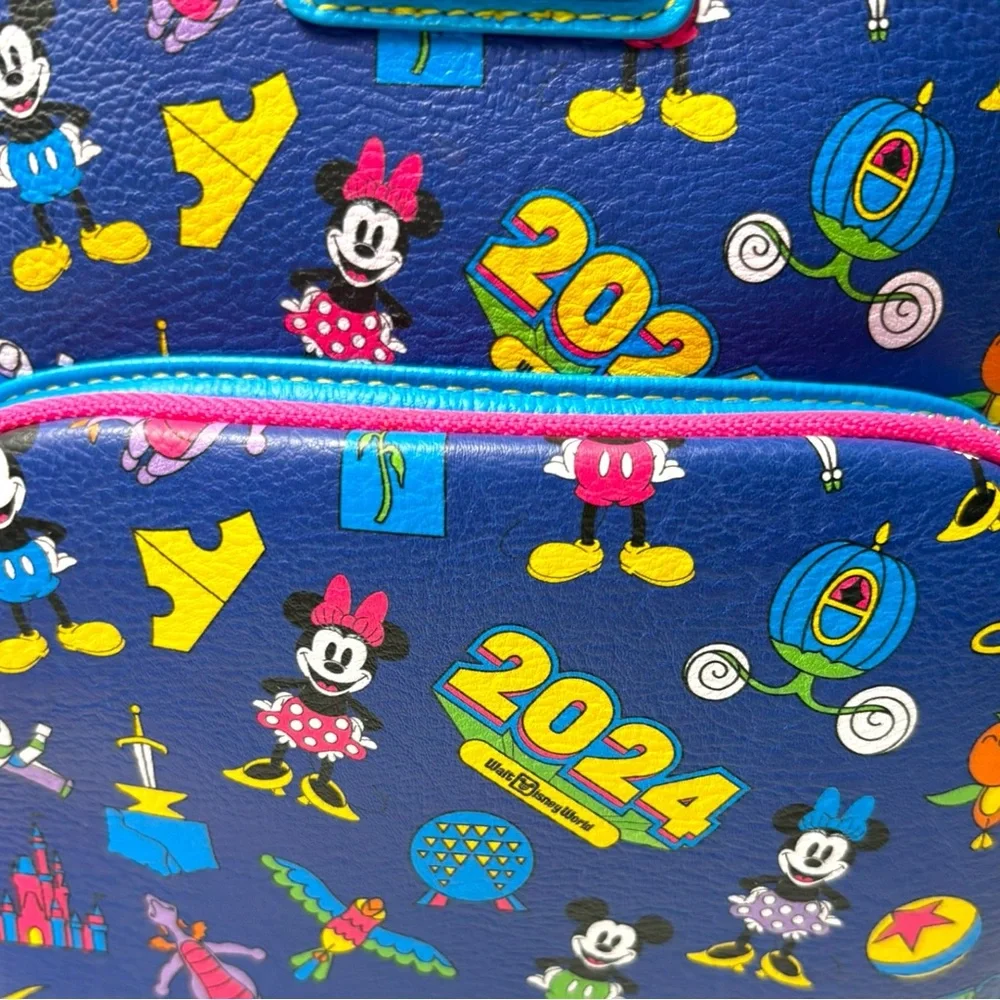 2024 Disney Parks Loungefly Dated Figment Orange Bird Mickey Epcot Mini Backpack